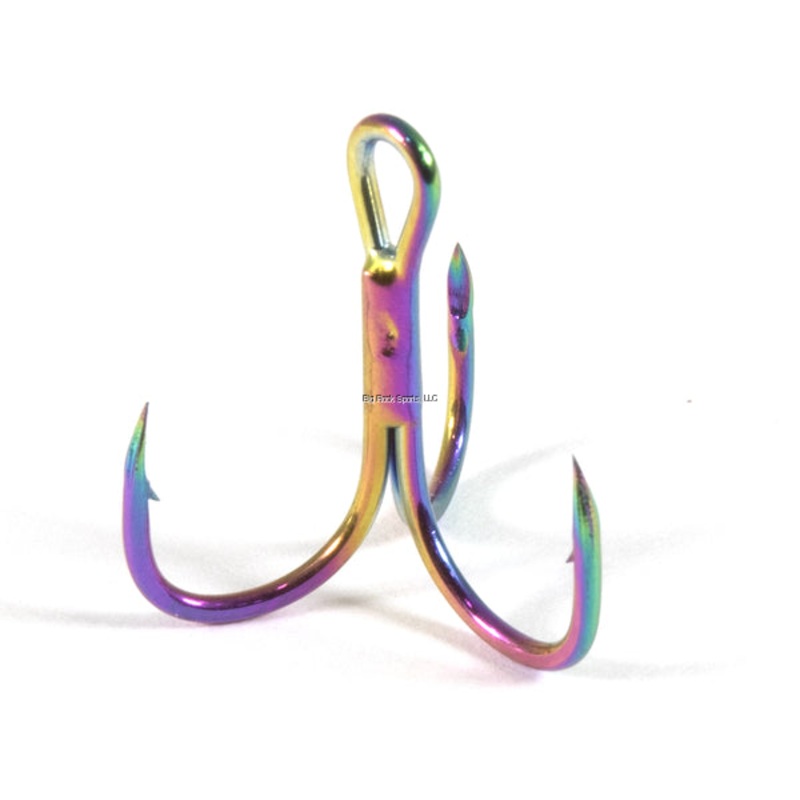 Clam 16816 Gaff Treble, Size 14, Polychromatic, 6 Pack