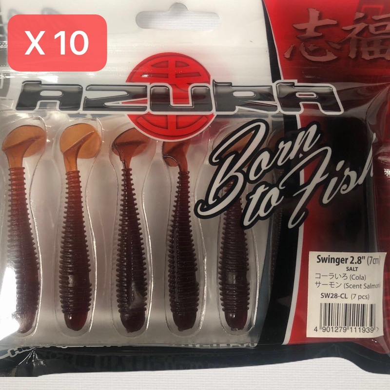 10 Packs Of Soft Plastic Paddle Tail Grub 2.8″ 7cm Fishing Lures Motor oil