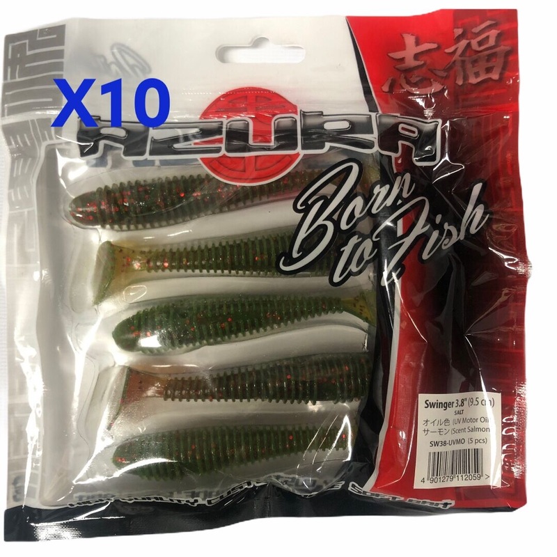 10 Packs Of Soft Plastic Paddle Tail Grub 3.8″ 9.5CM Fishing Lures Motor oil