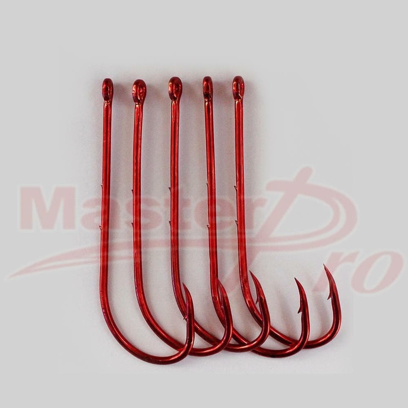100X Long Shank Baitholder Hooks RED Size 8# Fishing Tackle