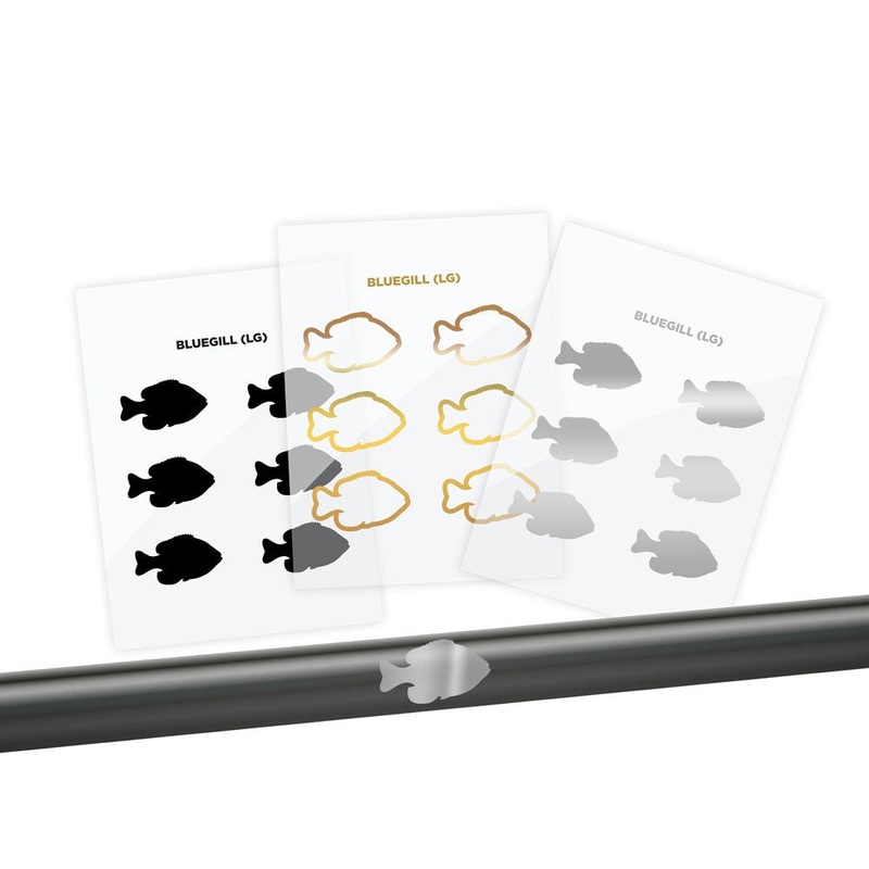 Bluegill Silhouette Rod Decals – Peel & Stick Solid Small Gold