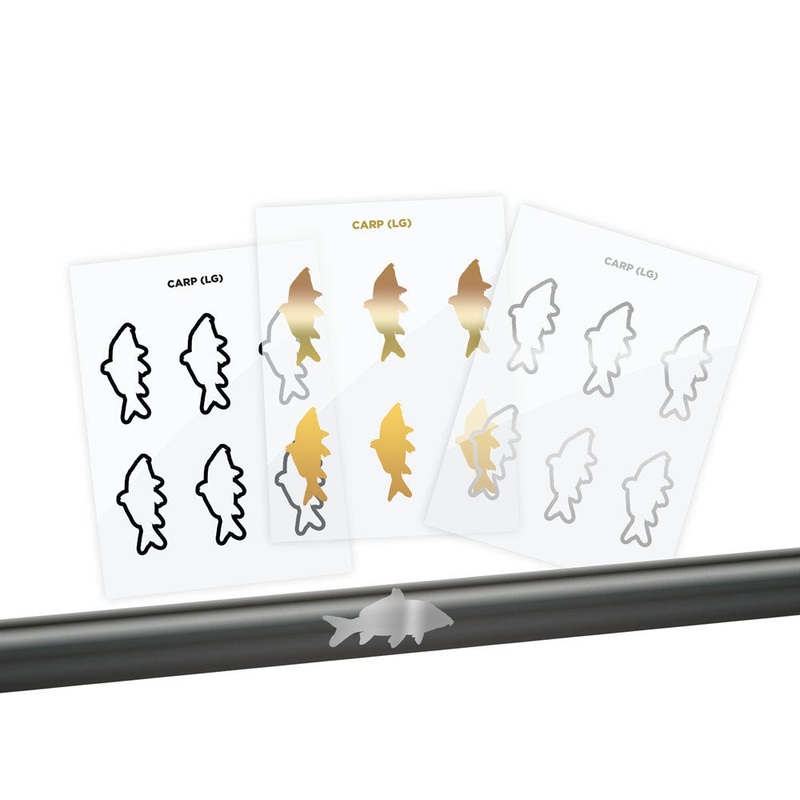 Carp Silhouette Rod Decals – Peel & Stick Solid Small Gold