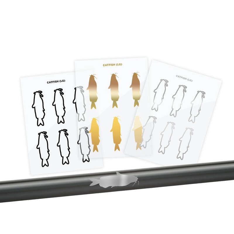 Catfish Silhouette Rod Decals – Peel & Stick Solid Small Gold