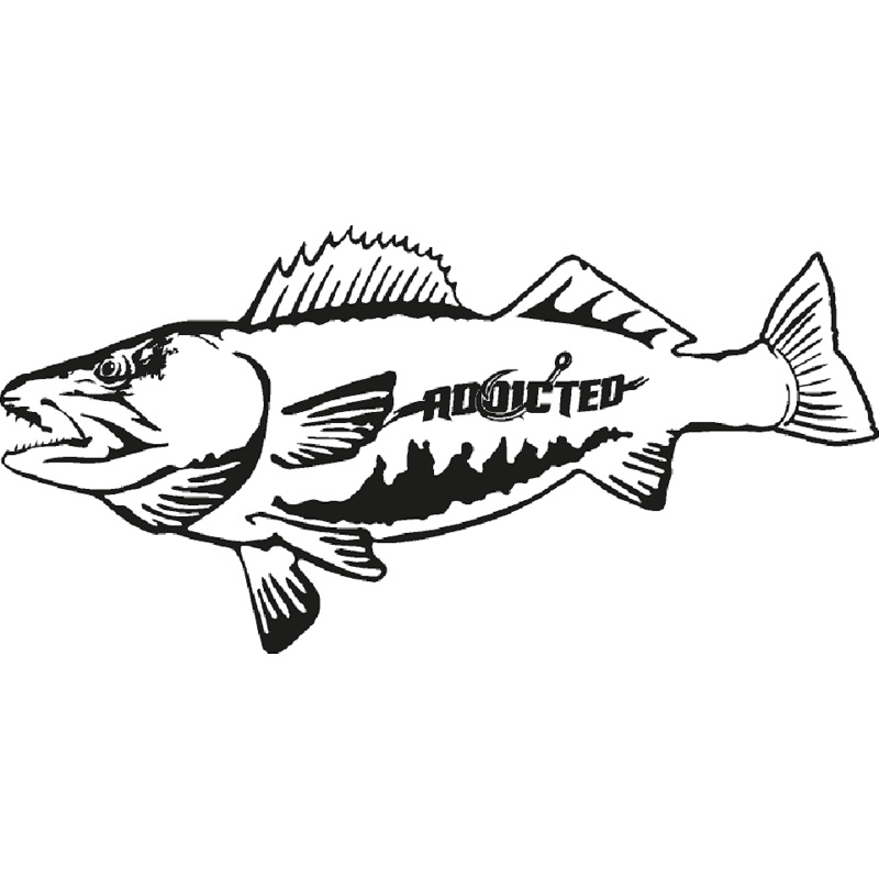 Walleye Decal Black