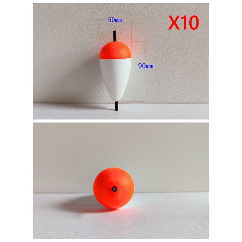 10 X Valued Pack Polystyrene Large Squid Floats 90mm X 50mm Fishing Tackle