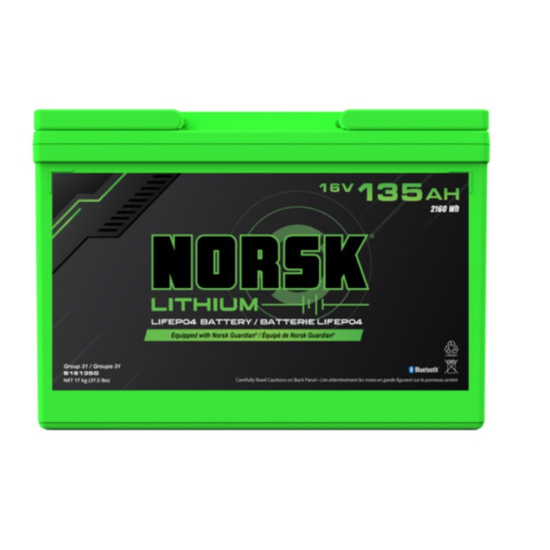 16V 135AH LiFePO4 Lithium Deep Cycle Battery  Norsk Lithium