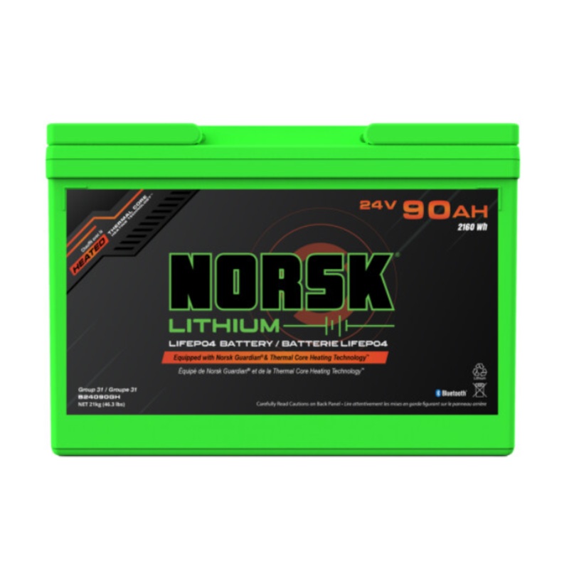 24V 90AH HEATED LiFePO4 Lithium Trolling Motor Battery  Norsk Lithium