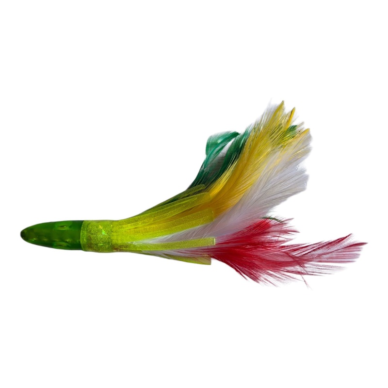 1x Multi Colour Game Feather Trolling Lure Deep Sea Fishing Marlin Tuna Wahoo Tackle