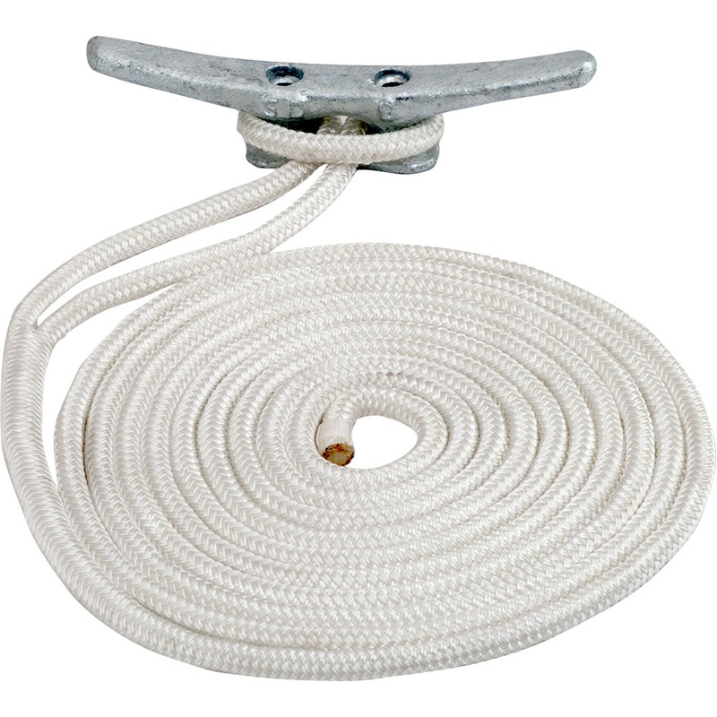 Sea-Dog Double Braided Nylon Dock Line – 1/2″ x 25 – White [302112025WH-1]